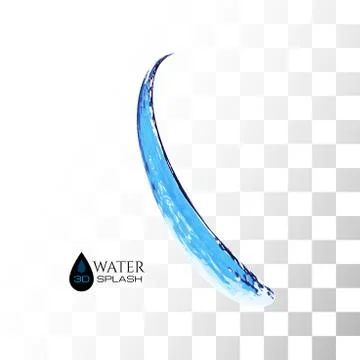 Blue 3D water splash isolated on white Stock Illustration