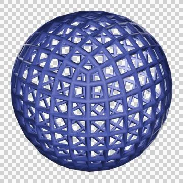 Blue 3D wireframe sphere Stock Illustration