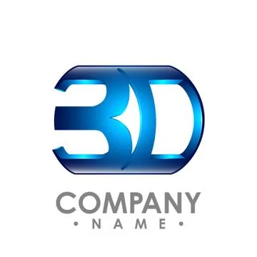 Blue 3D word vector inside the circle shape design illustration Stock Illustration