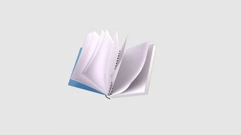 Blue 3d work book school equipment animation over an alpha channel Stock Footage 276328894