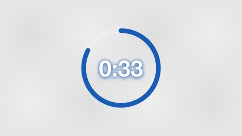 Blue 40 Second Circular Countdown Timer With Alpha Stock Footage 345709861