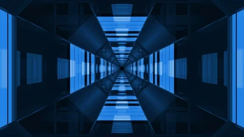 Blue 4k Abstract Digital Background Tunnel Video stock 107848846