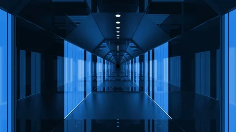 Blue 4k Abstract Digital Background Tunnel Stock Footage 107851133