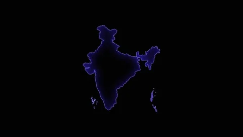 Blue 4k india map Stock Footage 287112392