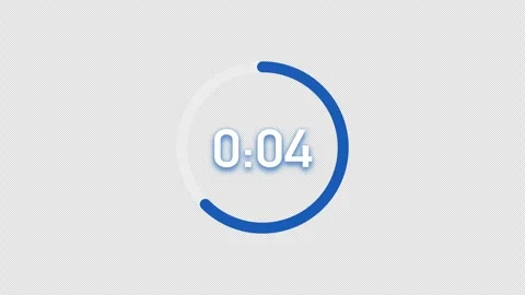 Blue 5 Second Circular Countdown Timer With Alpha Stock Footage 345709218