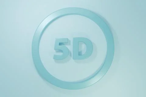 Blue 5d virtual reality icon isolated on blue background. Large three-dimen.. Stock Illustration