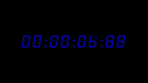 Blue, 60 second blue digital clock counting up to 1 minute Stock Footage 311806696