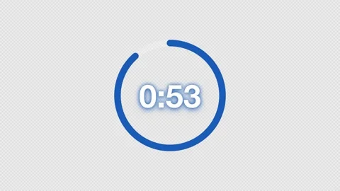 Blue 60 Second Circular Countdown Timer With Alpha Stock Footage 345709220