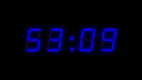 Blue 60 second digital clock countdown Stock Footage 311806711