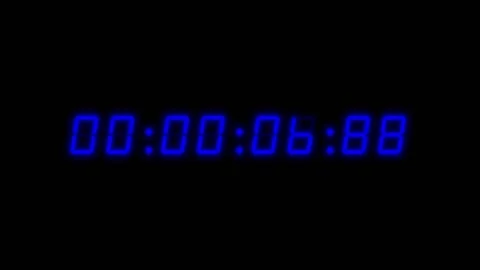 Blue 60 second digital clock counting up to 1 minute Stock Footage 311838154