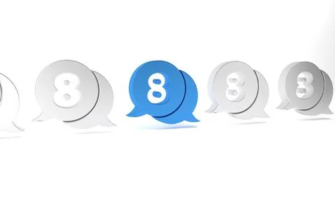 Blue 8 March in speech bubble icon isolated on white background. Internatio.. Stock Illustration