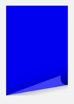 Blue a4 paper blank curl corner template isolated on white background, sticke 스톡 일러스트