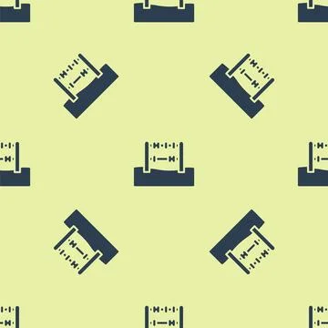 Blue Abacus icon isolated seamless pattern on yellow background. Traditional  스톡 일러스트
