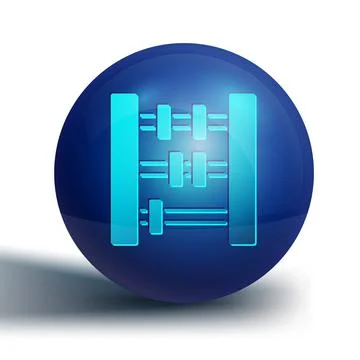 Blue Abacus icon isolated on white background. Traditional counting frame Stock Illustration