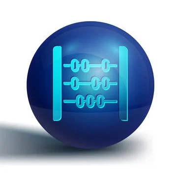 Blue Abacus icon isolated on white background. Traditional counting frame Stock Illustration