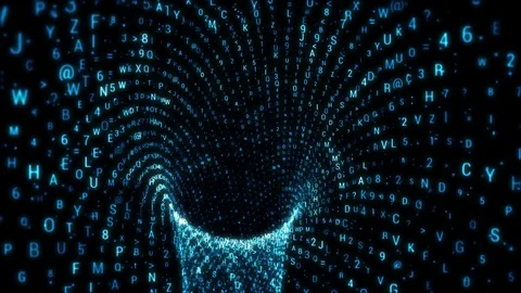 Blue ABC Torus Going Down Stock Footage 72233925