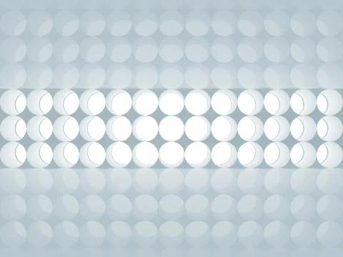 Blue abstract 3d background with round decoration lights pattern on the wall 스톡 일러스트