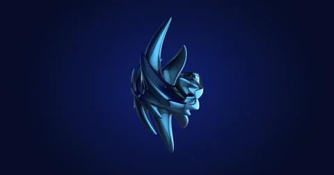 Blue abstract 3d figure, design element, , futuristic fantasy figure of smooth Stock Illustration