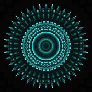 Blue abstract 3d ornament texture details on black background Stock Illustration