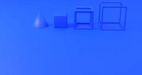 Blue Abstract 3d rendering of geometric shapes. Illustrazione stock