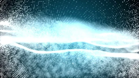 Blue abstract 3D spherical structure formed by illuminated particles Video stock 80991188