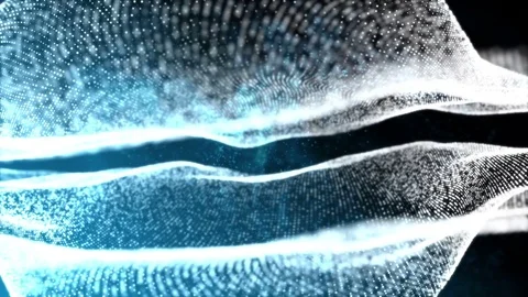 Blue abstract 3D spherical structure formed by particles in organic motion Stock Footage 80991259