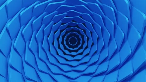 Blue Abstract 3d twist geometric spiral shape background Stock Footage 255648955