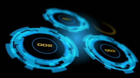 Blue abstract advanced technology control panel user interface Stock Footage 60974465