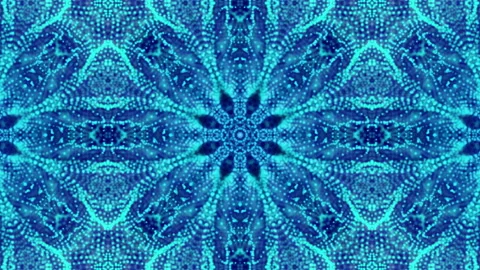 Blue abstract animated kaleidoscope pattern. Abstract three-dimensional backgrou Stock-Footage 125003294