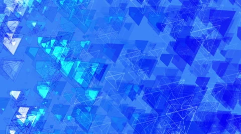 Blue Abstract Animated Pyramids - 4K Resolution Ultra HD Stock Footage 41534543