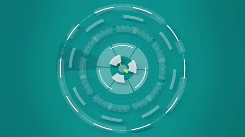 Blue abstract animation hi-tech background circles. Futuristic Sci-Fi HUD effect Stock Footage 79800637