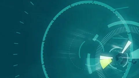 Blue abstract animation hi-tech background circles. Futuristic Sci-Fi HUD effect Stock Footage 79804225