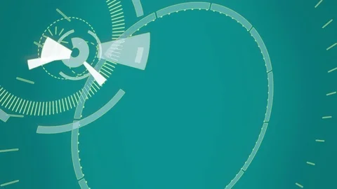 Blue abstract animation hi-tech background circles. Futuristic Sci-Fi HUD effect Stock Footage 79871588