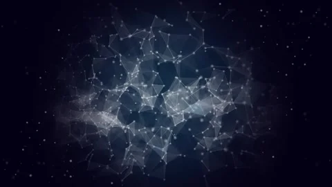 Blue abstract animation with lines and dots for presentations Stock Footage 240990132