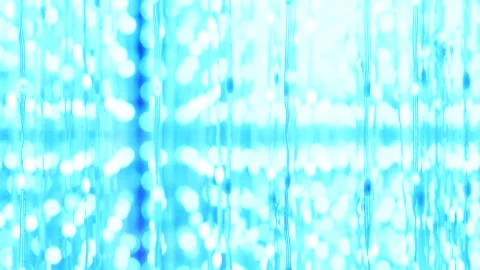 Blue abstract art installation creating a modern string light background texture Stock Footage 327193801