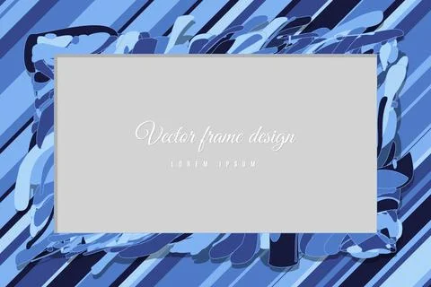 Blue Abstract art wave background frame. illustration pattern Stock Illustration