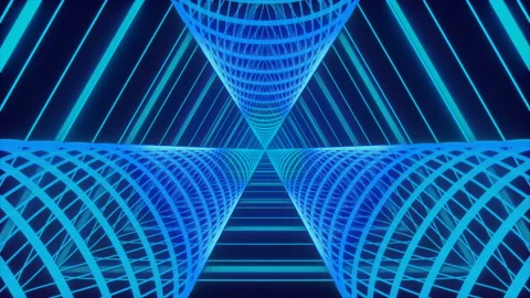 Blue abstract background, abstract tunnel, loop Stock Footage 131683746