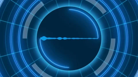 Blue abstract background and audio waveform and light, loop Stock Footage 73746834