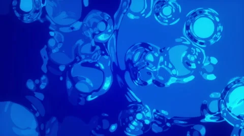Blue abstract background and bubbles, loop Stock Footage 67095922