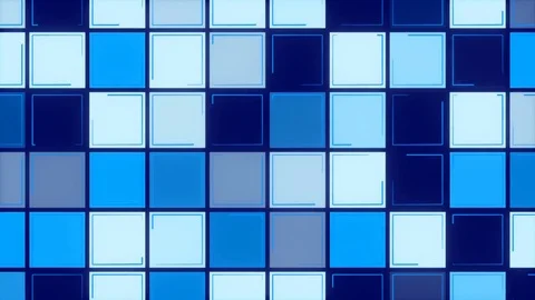 Blue abstract background and flashing squares, loop Stock Footage 80367008