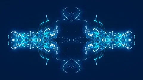 Blue abstract background and particles,  loop Stock Footage 71827547