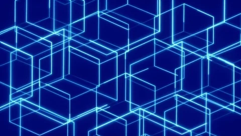Blue abstract background and shapes, loop Stock Footage 73175320