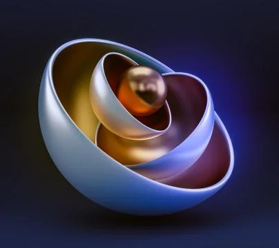 Blue abstract background with balls. 3d illustration, 3d rendering. Иллюстрация