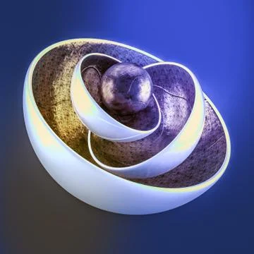 Blue abstract background with balls. 3d illustration, 3d rendering. Illustration