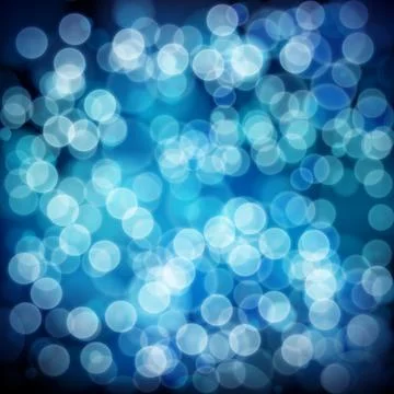 Blue abstract background with bokeh defocused lights. Stock Photos