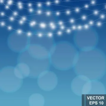 Blue abstract background. Bokeh. Flashlights. For your design. Ilustração Stock
