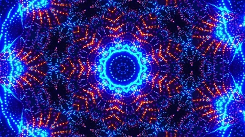 Blue abstract background with circular pattern. Kaleidoscope VJ loop Stock Footage 261671097