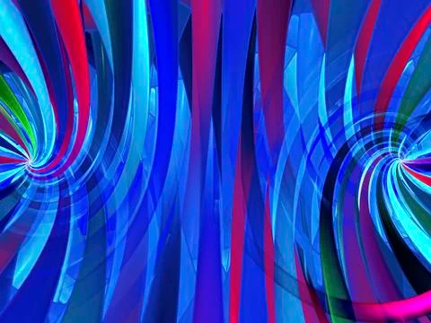 Blue abstract background composed of fractal shapes and colors on intense col Illustrazione stock