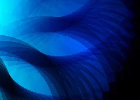 Blue abstract background of curved lines, shapes in dark blue colors and light Stock Illustration