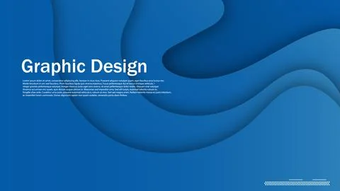 Blue abstract background design, minimal stacking papercut Stock Illustration